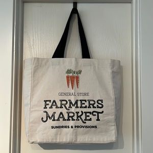 Cute Cotton Tote Bag - Farmer’s Market Design - EUC